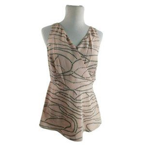 Cabi Size 8 Convertible Sophia Pink Multi Lined Peplum Blouse Top  NWT